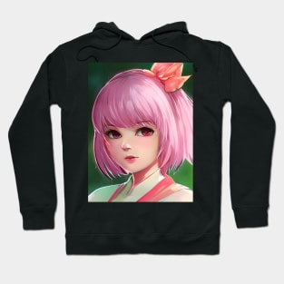 manga girl pink hair Hoodie